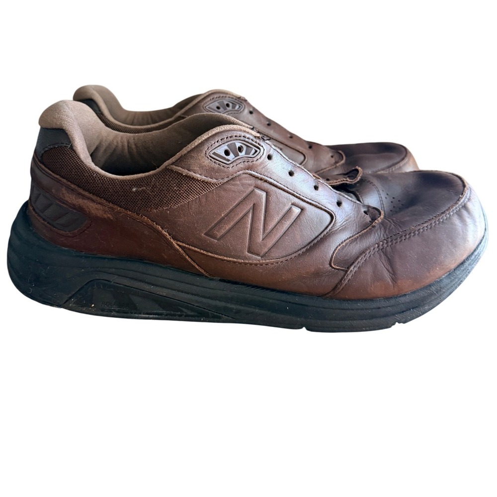 New Balance Walking Shoes Mens 15 6E MW928BR3 Brown Leather ROLLBAR EUC